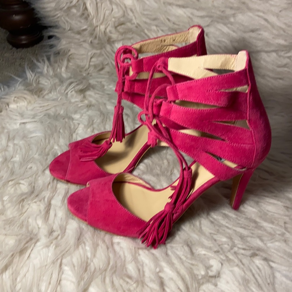 New Ted & Muffy Suede lace up tassel heels